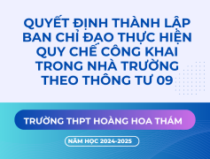 Quyết định thành lập Ban chỉ đạo thực hiện Quy chế công khai trong nhà trường theo Thông tư 09