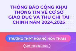 Thông báo công khai thông tin về cơ sở giáo dục và thu chi tài chính năm 2024,2025