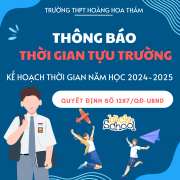 Thông báo thời gian tựu trường - Kế hoạch thời gian năm học 2024-2025