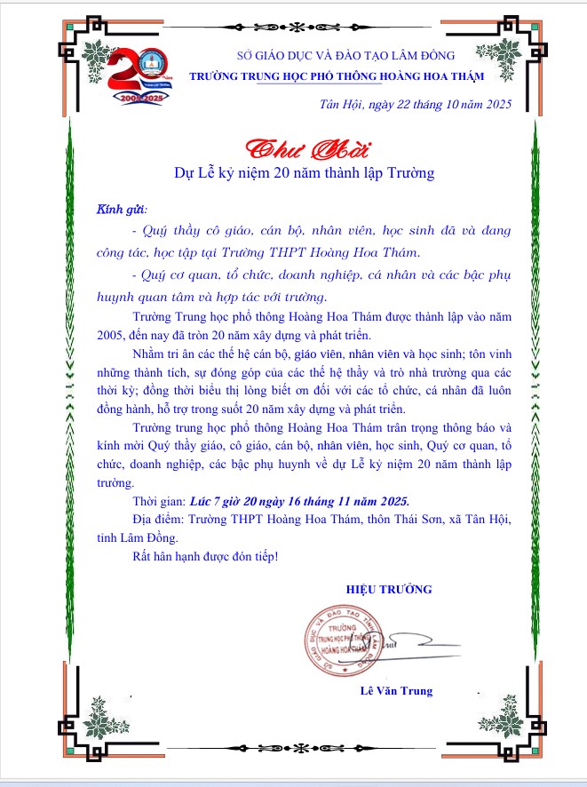 Ảnh thư mời