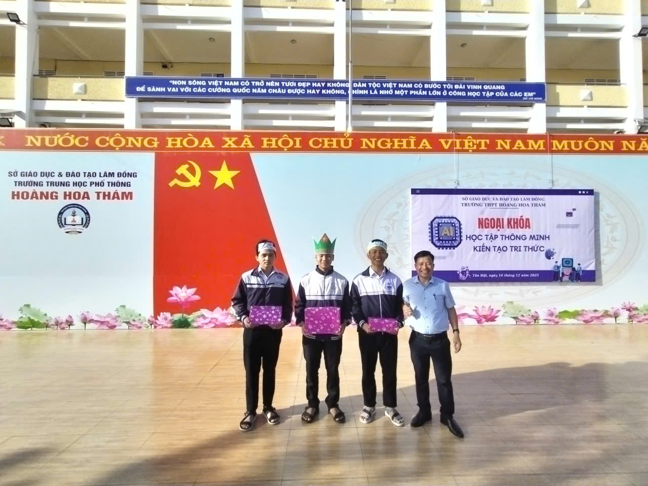 '''''A group of men standing in front of a banner
AI-generated content may be incorrect.'''''